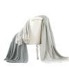 Latina Cotton Throw with Decorative Fringe Set of 2; Gray; DunaWest