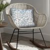 18 x 18 Square Accent Pillow; Paisley Floral Pattern; Soft Cotton Cover; Soft Polyester Filling; Blue; White; DunaWest