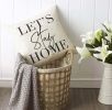 Throw pillow cover 18x18inches, "Lets Stay Home" modern cushion cover