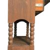 38 Inch 2 Drawer Solid Wood Console Table with Beaded Legs; Brown and Gray; DunaWest