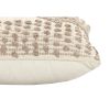 18 x 18 Square Cotton Decorative Accent Throw Pillow; Raised Diamond Embroidery; Beige; DunaWest