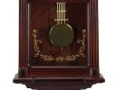 Bedford Clock Collection 22 Inch Wall Clock in Mahogany Cherry Oak Wood with Brass Pendulum and 4 Chimes