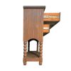 38 Inch 2 Drawer Solid Wood Console Table with Beaded Legs; Brown and Gray; DunaWest