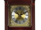 Bedford Clock Collection 22 Inch Wall Clock in Mahogany Cherry Oak Wood with Brass Pendulum and 4 Chimes