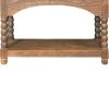 38 Inch 2 Drawer Solid Wood Console Table with Beaded Legs; Brown and Gray; DunaWest