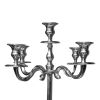 24 Inches Handcrafted 5 Arms Aluminum Candelabra in Traditional Style; Polished Silver