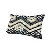 12 x 20 Rectangular Cotton Accent Lumbar Pillow; Classic Aztec Pattern; White; Black; DunaWest