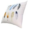 20 x 20 Modern Square Cotton Accent Throw Pillow; Printed Feather Patterned Design; White; Multicolor; DunaWest