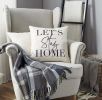 Throw pillow cover 18x18inches, "Lets Stay Home" modern cushion cover