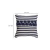 18 x 18 Handwoven Square Cotton Accent Throw Pillow; Classic Striped Pattern; Textured; White; Blue; DunaWest