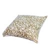 18 x 18 Handcrafted Cotton Square Accent Throw Pillow; Elegant Filigree Pattern; White and Gold; DunaWest