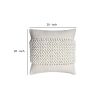 20 x 20 Square Cotton Accent Throw Pillow; Textured Dotted Fabric Details; White; DunaWest