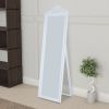 Gisela Full Length Standing Mirror with Decorative Design; White; DunaWest