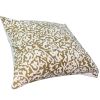 18 x 18 Handcrafted Cotton Square Accent Throw Pillow; Elegant Filigree Pattern; White and Gold; DunaWest