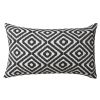 12 x 20 Rectangular Jacquard Cotton Accent Lumbar Pillow; Diamond Pattern; Black; White; DunaWest