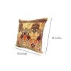 18 x 18 Square Accent Pillow; Printed Unique Quatrefoil Design; Polyester Filler; Brown; Orange; Yellow; DunaWest