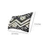 12 x 20 Rectangular Cotton Accent Lumbar Pillow; Classic Aztec Pattern; White; Black; DunaWest