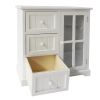 24 Inch Paulownia Wood Accent Cabinet; 3 Drawers; 1 Glass Door; White; DunaWest