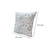 18 x 18 Square Accent Pillow; Paisley Floral Pattern; Soft Cotton Cover; Soft Polyester Filling; Blue; White; DunaWest