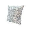 18 x 18 Square Accent Pillow; Paisley Floral Pattern; Soft Cotton Cover; Soft Polyester Filling; Blue; White; DunaWest