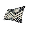 12 x 20 Rectangular Cotton Accent Lumbar Pillow; Classic Aztec Pattern; White; Black; DunaWest