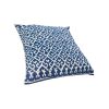 18 x 18 Square Accent Pillow; Printed Trellis Pattern; Soft Cotton Cover With Filler; Blue; White; DunaWest