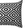 12 x 20 Rectangular Jacquard Cotton Accent Lumbar Pillow; Diamond Pattern; Black; White; DunaWest