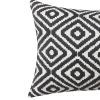 12 x 20 Rectangular Jacquard Cotton Accent Lumbar Pillow; Diamond Pattern; Black; White; DunaWest