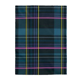 Blue Plaid Plush Throw Blanket - 3 Sizes (size: 30" x 40")