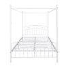 Metal Canopy Bed Frame with Ornate European Style Headboard & Footboard Perfectly Fits Your Mattress Easy DIY Assembly All Parts Included;  Full Black