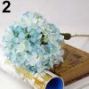 1 Bouquet Faux Artificial Silk Flower Hydrangea Leaves Wedding Party Decor Craft